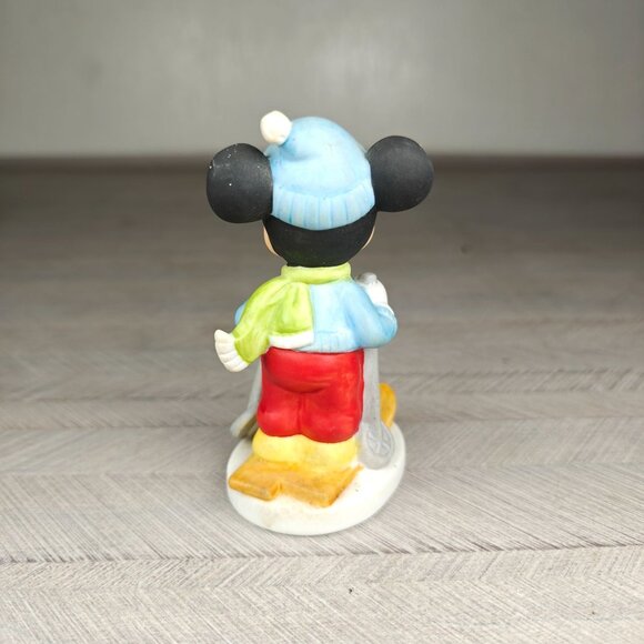 Vintage Walt Disney Productions Mickey Mouse Skiing Figurine Ceramic - Picture 4 of 6